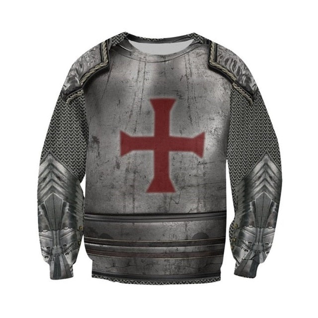 Knights Templar Hoodie - Armor 3D Pringting Pullover Hoodie
