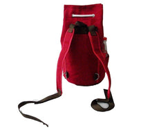 Canvas Drawstring Bucket Bag Pack with Two Side Pockets